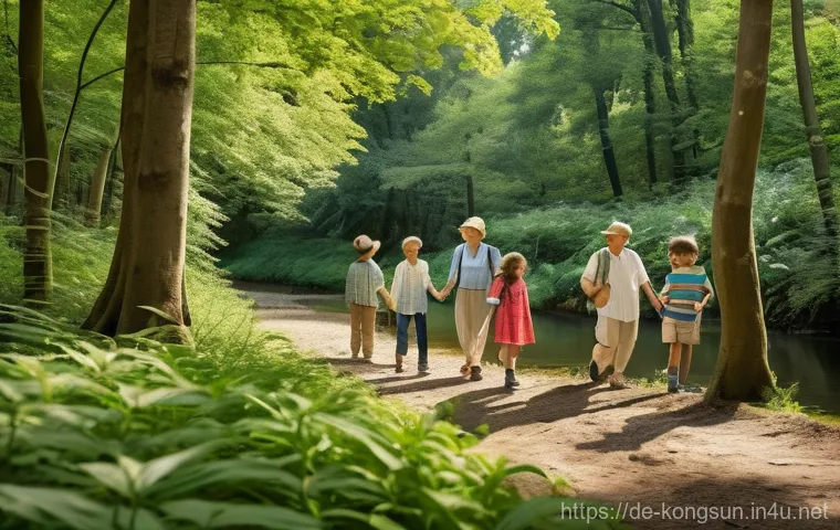 콩순이와 함께하는 체험 프로그램 - **Nature Exploration & Family Bonding**
    "A diverse, multi-generational family (grandparents, par...