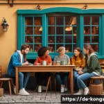 콩순이 팬 커뮤니티 - A vibrant digital fan art contest scene featuring diverse participants from a German-speaking commun...