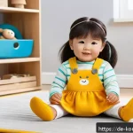Home 18 콩순이 완구 리뷰 - A lifelike interactive children's doll named Kongsooni, designed for toddlers wearing a diaper, sitt...